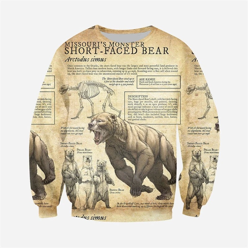Funny Animal Pattern Sweatshirt Men's Clothing Hip Hop Cool Street Pullover Top 3D Print Cute Pig Sloth General Harajuku Hoodie