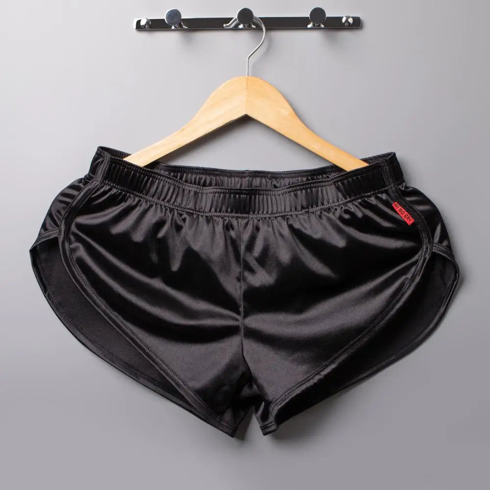 Mens Sexy Pajamas Boxer Shorts Smooth Silk Underwear Men Sleep Bottoms Homewear Lounge Shorts Male Panties Boxers