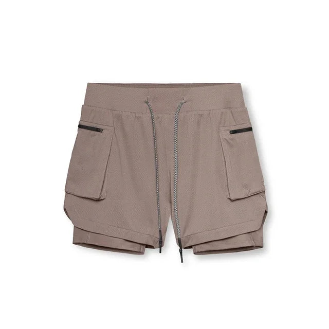 2025 Sport Shorts Men Sportswear Double-deck Running Shorts 2 In 1 Beach Bottoms Summer Gym Fitness Training Jogging Short Pants