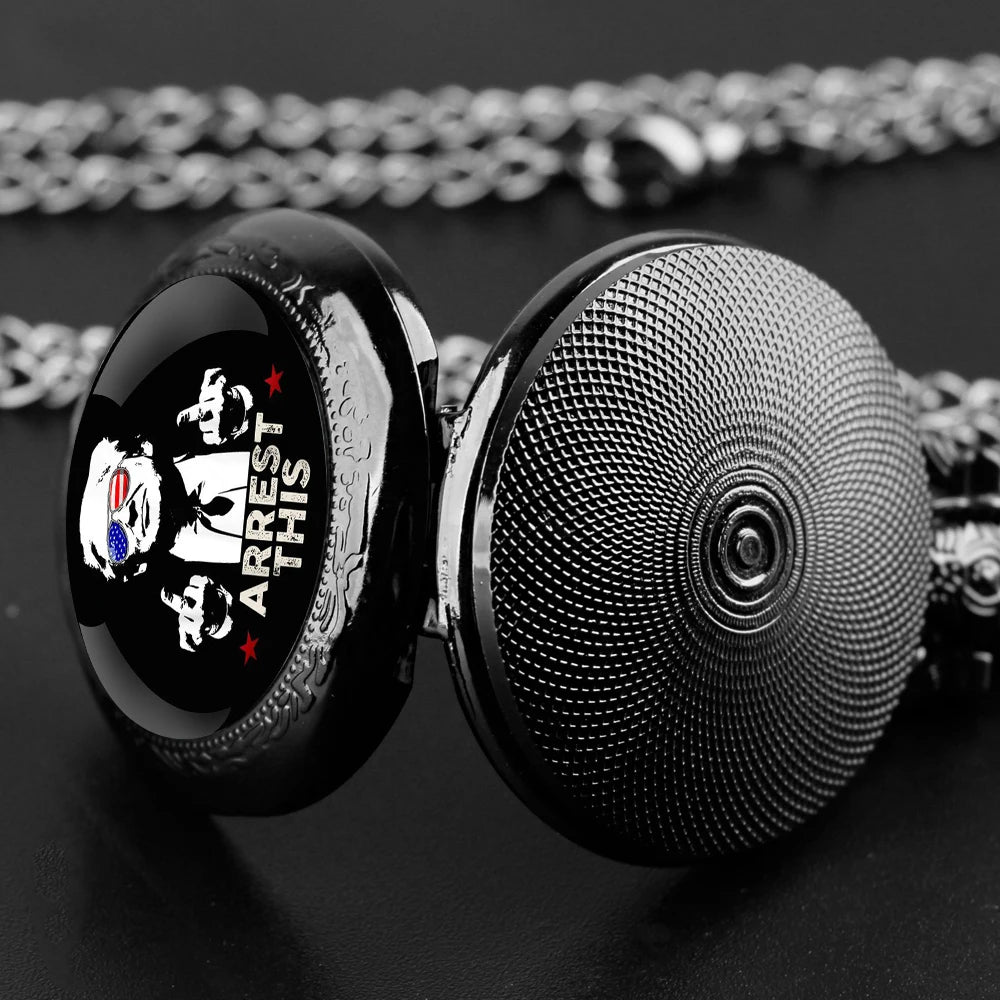 Trump Victory Pendant Quartz Pocket Watch Souvenir
