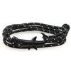 Mens Vintage Black Shark Bracelet Pure Hand Knitting Multicolor Rope Multilayer Bracelets For Women Men Cute Animal Jewelry Gift