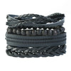 Modyle Multi-layer Gothic Leather Bracelet Set Punk Viantage Wings Charms Handwoven Bracelets for Men Jewelry Gifts