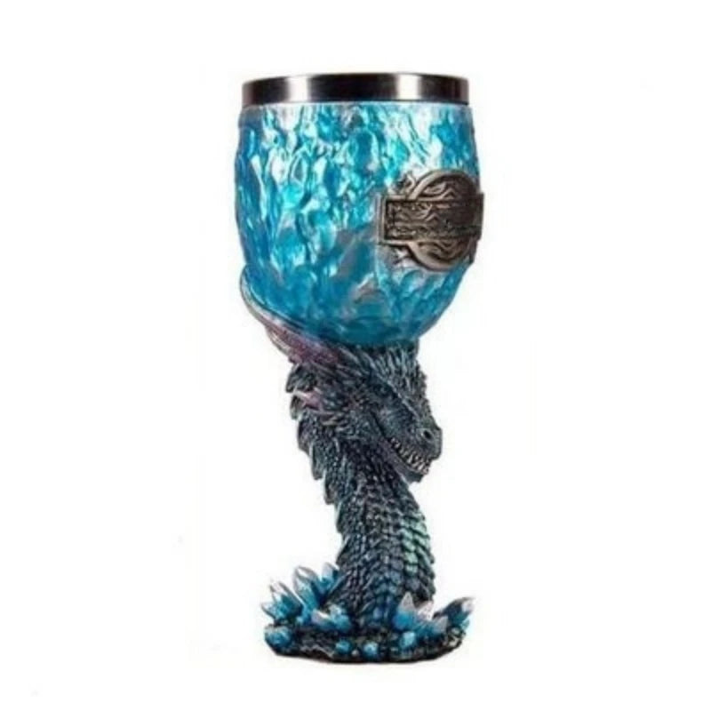 3D Goblet Cup Mini Beer Mug  Coffee Mugs Wine Glass Resin Stainless Steel Iron Tankard Sword  Dragon Wolf Map Drinkware Viking