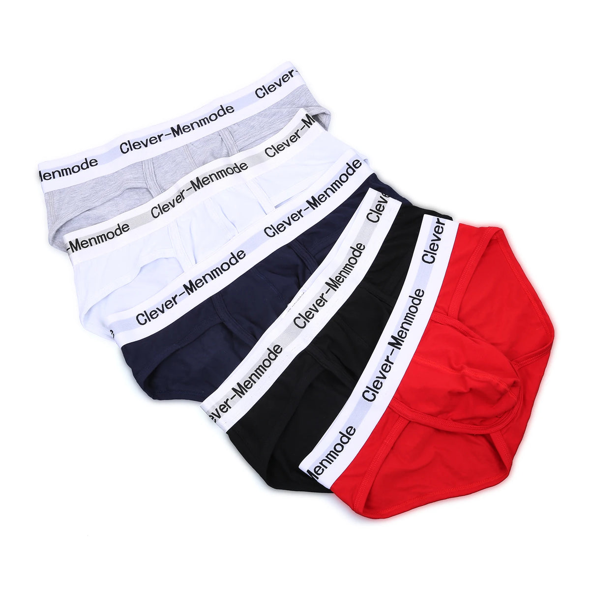 Mens Exercise Underwear Bulge Pouch Low-rise Cotton Boxer Briefs Fitness Sports Wide Waistband Underpants Gym Wear