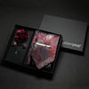 Wine red Men Tie Paisley Silk Tie Pocket Square Cufflink Luxury Gift Box Set Wedding Gravat Accessories Neck Tie For Men