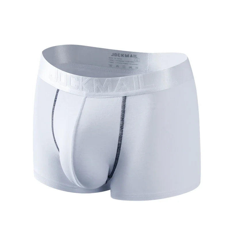 JOCKMAIL Sexy Men Underwear Boxers Shorts Modail Cuecas Boxers Mesh U convex pouch design calzoncillos slip Gay Underwear