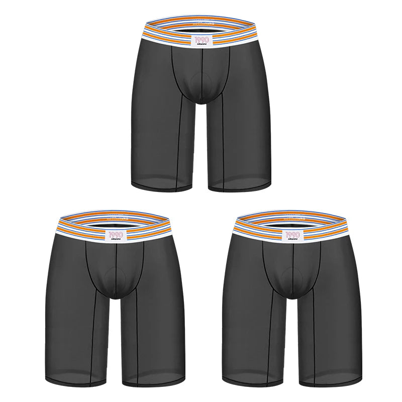 1/2/3PCS Men's Ice Silk Boxers Transparent Boxers 0.01 Ultra-thin Fabric See Through Underpants Seamless Underwear Boxer Shorts