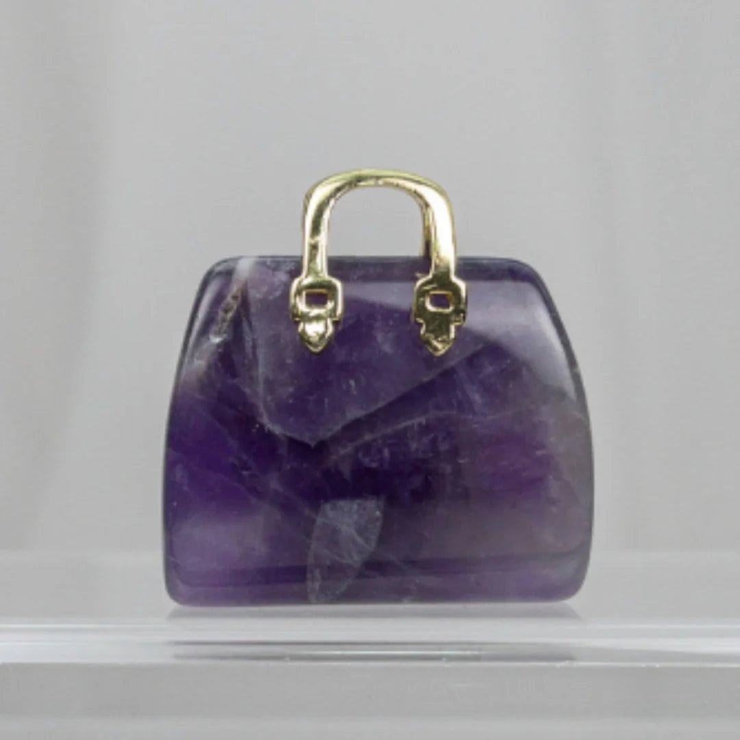 Crystal Handbag Gemstone Pendant Necklace