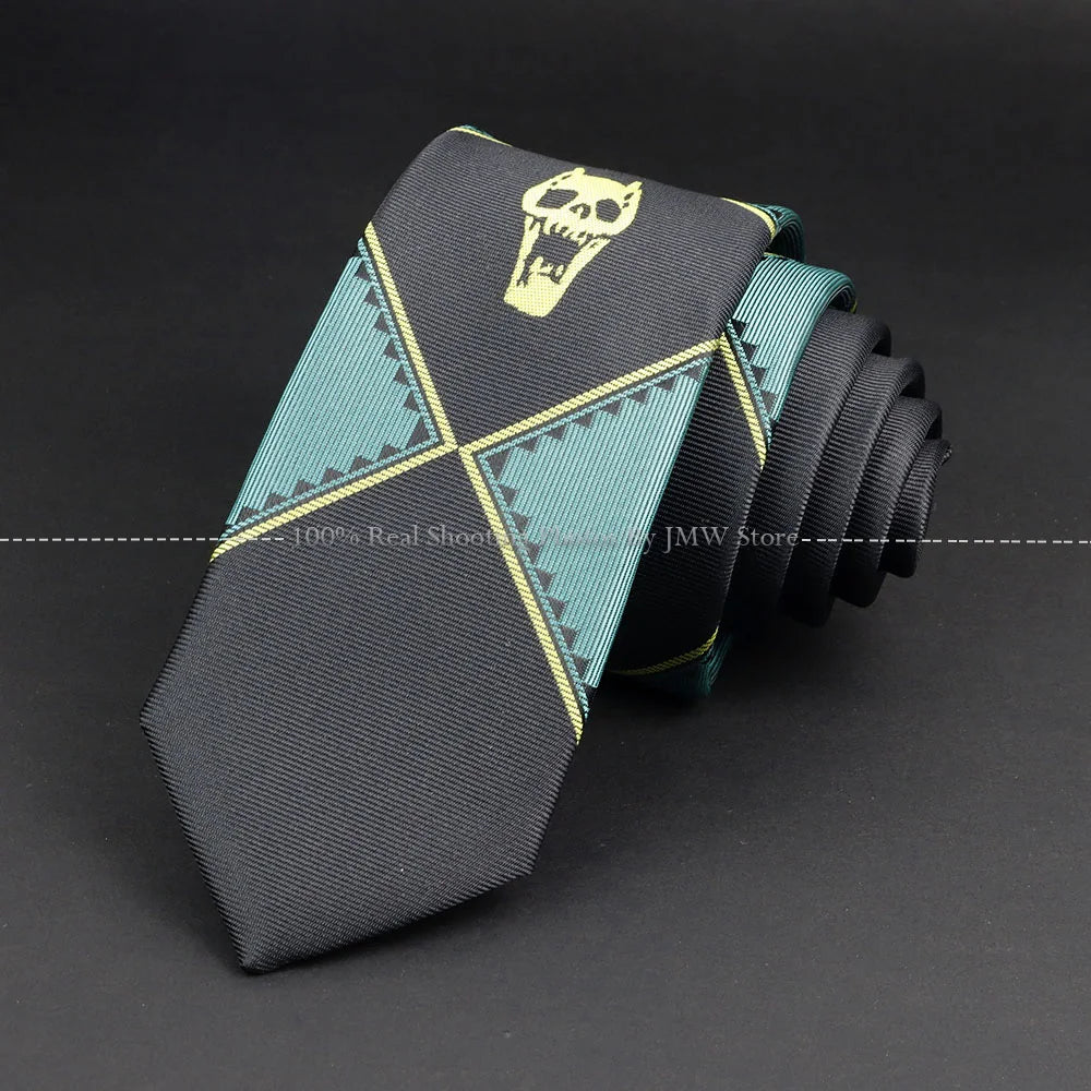  Anime JoJo Tie Kira Yoshikage Halloween Cosplay Costume Accessories KILLER QUEEN Skull Party Cosplay  Accessories Fake Collar