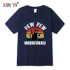 Summer Casual Men's High Quality T-shirt 100% Cotton Cool Funny Cat Printed T-shirt Casual O-neck Loose for Men T Shirt Tees Top