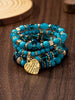 WG Bracelet Stackable Bead Bracelets Ladies Mens Stretch Multilayer Bracelet Set Multicolor Jewelry Earrings Bracelet Set