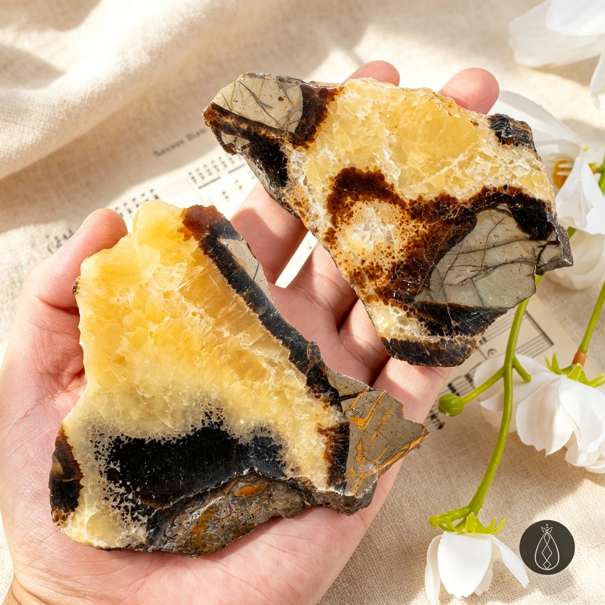1pc Natural Turtleback Stone Slice Ornament | Unique Turtle Shell-Like Natural Patterns | Finely Cut