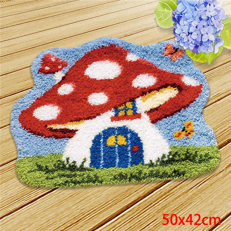 Cute Bear Carpet Embroidery Latch Hook Kit Cartoon Animal Undefined Latch Hook Rug Button Pad Package Smyrna Package Carpet DIY