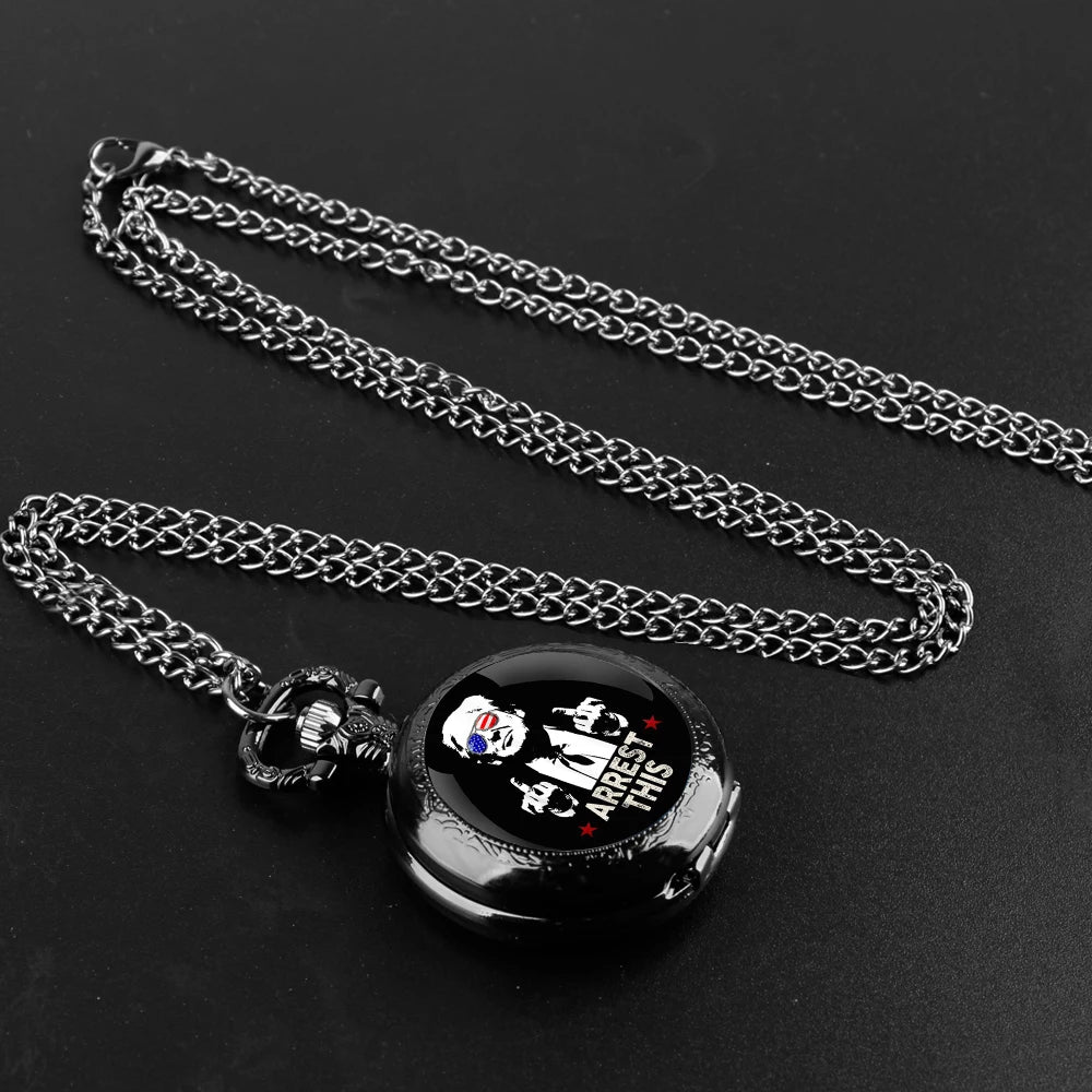 Trump Victory Pendant Quartz Pocket Watch Souvenir