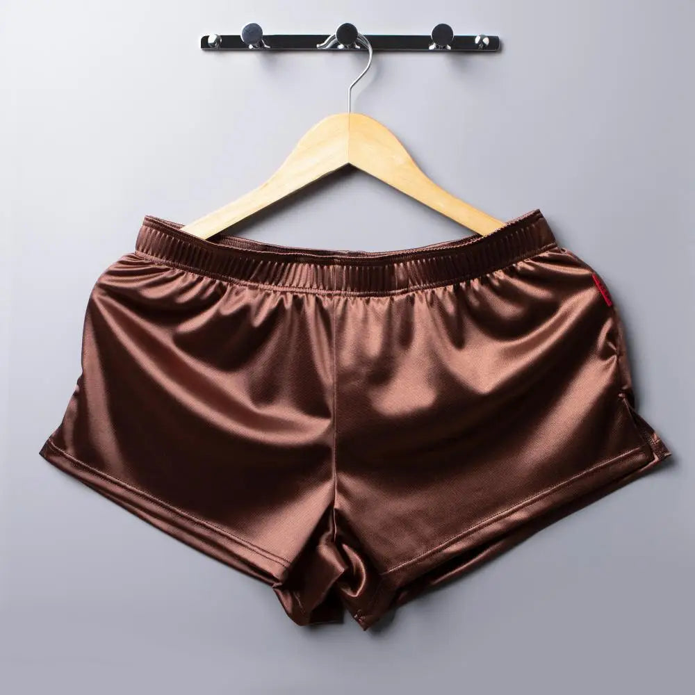 Mens Pajamas Shorts Homewear Smooth Silky Underwear Men Sleep Bottoms Loungewear Boxer Shorts Men Underpants Boxers