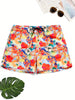 Men's High-Tech 3D Printed Aloha Shorts - Realistic Jungle Foliage & Exotic Hibiscus Designs for Poolside & Streetwear