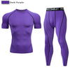 2pcs Men's Compression Sportswear Suit GYM Tight Sports Yoga Sets Workout Jogging MMA Fitness Clothing Tracksuit Pants Sporting