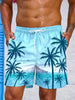 Vintage Plant 3D Printed Board Shorts Mens Palm Graphic Short Pants Summer Hawaiian Breathable Swim Trunks Kids Loose Ice Shorts