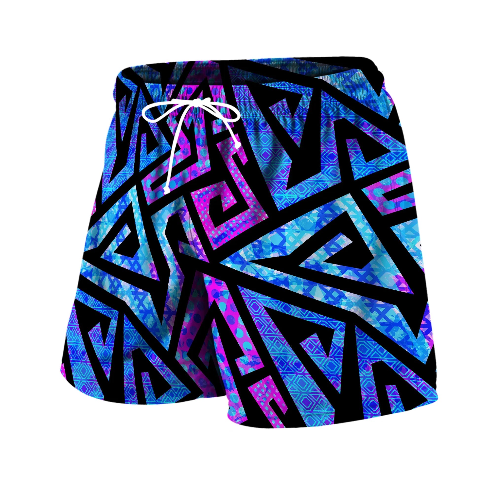 Personality Stripe Men's Beach Shorts Summer Color Block Casual Man Bottoms Sports Wear Breathable Short Pants Trend Streetwear