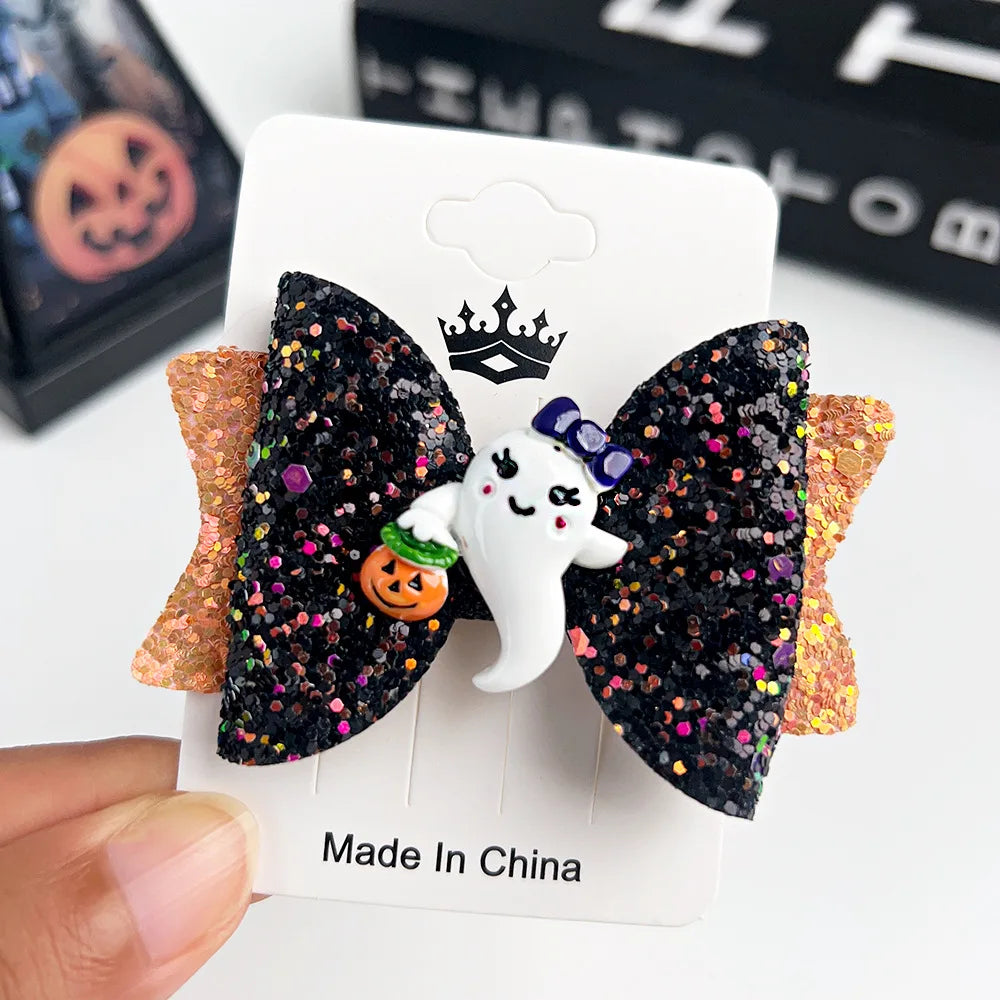 European Style Halloween Hair Clips Creative Pumpkin Ghost Bat Barrettes Themed Party Accessories Unisex