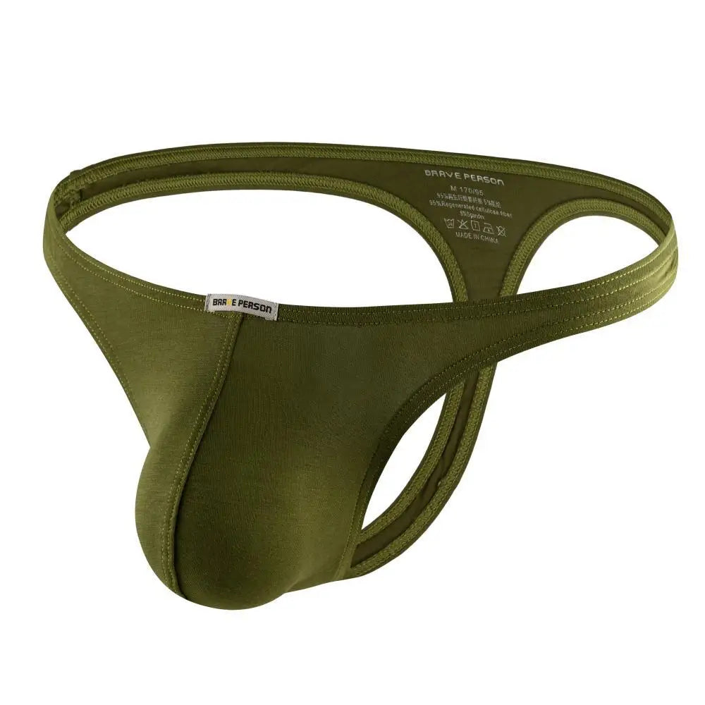 BRAVE PERSON Sexy Underwear Mens Thongs Modal Low Rise Solid Briefs Men Underpants G Strings T-back Panties Thongs for Man