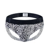 Sexy Leopard Hollow Men's Briefs  Men Underwear Low Waist Gay Jockstrap Panties Bikini Sissy Underpants Male Thong Breathable