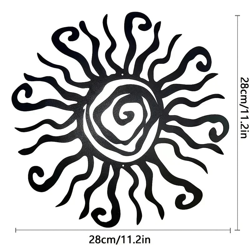 DDPNKL Wacky Sun Metal Wall Art Outdoor Decor 18 Inches Rust Proof Wall Sculpture Ideal for Kitchen Bathroom Living Room Decor
