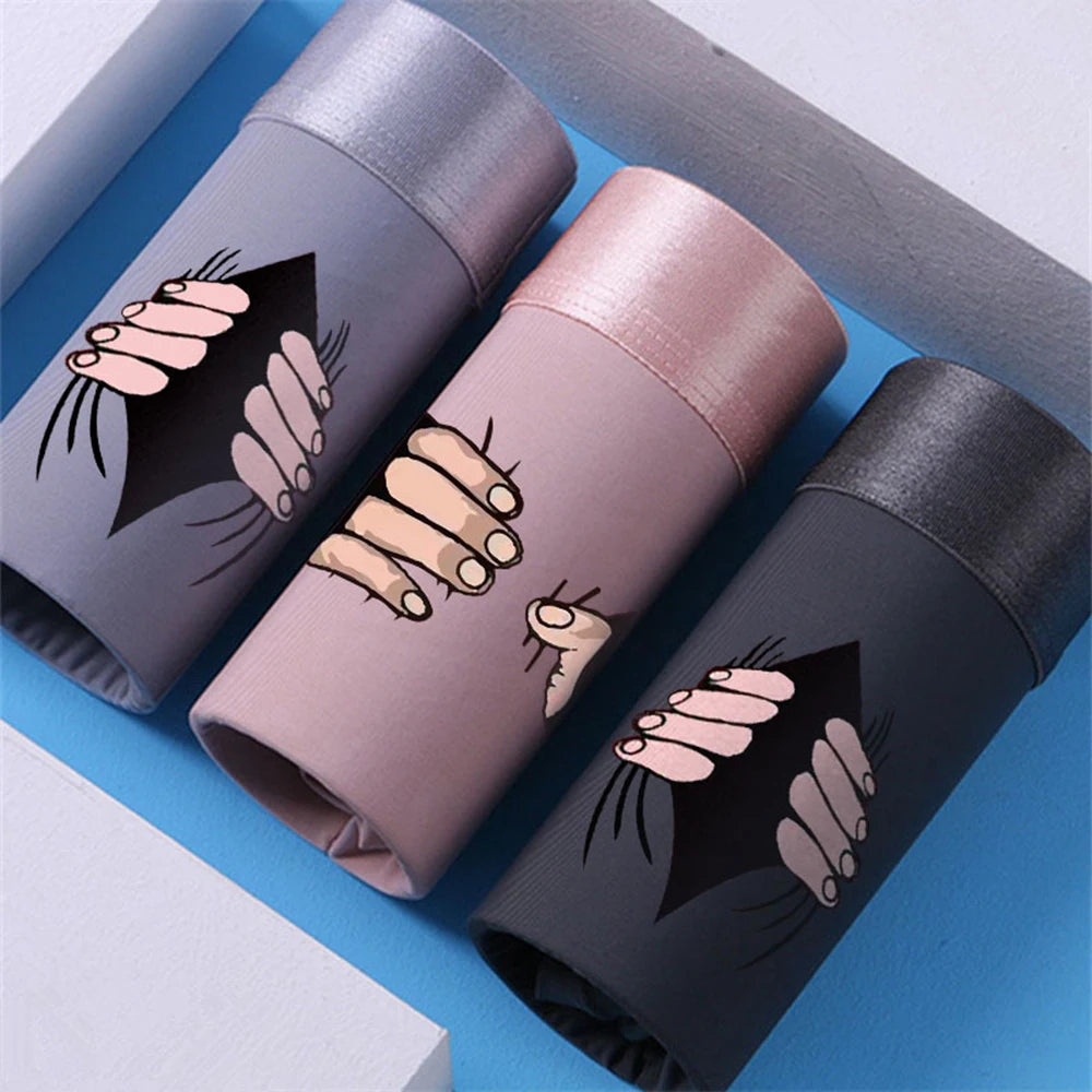 Men Silk Underwear Cartoon Boxer Mens Boxers Creative Funny