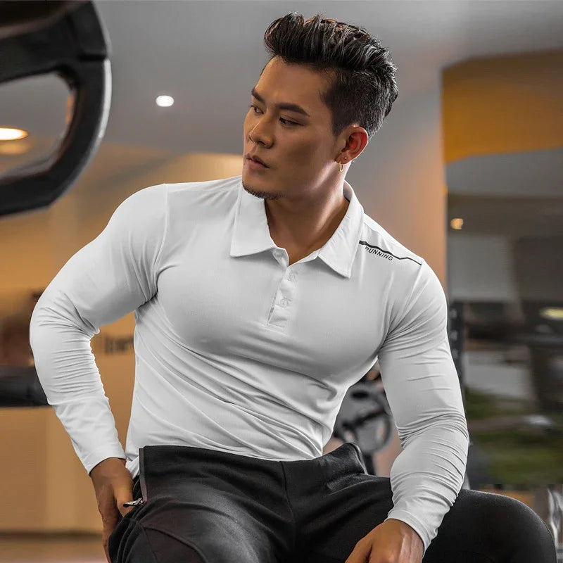 Mens Gym Compression Shirt Male Rashgard Fitness Long Sleeves Running Clothes