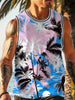Summer Tank Top Men's Hawaii Beach Casual Clothing Quick Drying Silk Fit Sleeveless Shirt Mens Fashionable Body-Shaping Tank Top