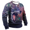 Men's Long Sleeve T-shirt Winter 3D Animal Print T Shirts Street Fashion Wolf Pattern Tops Tees Oversized Men's Clothing