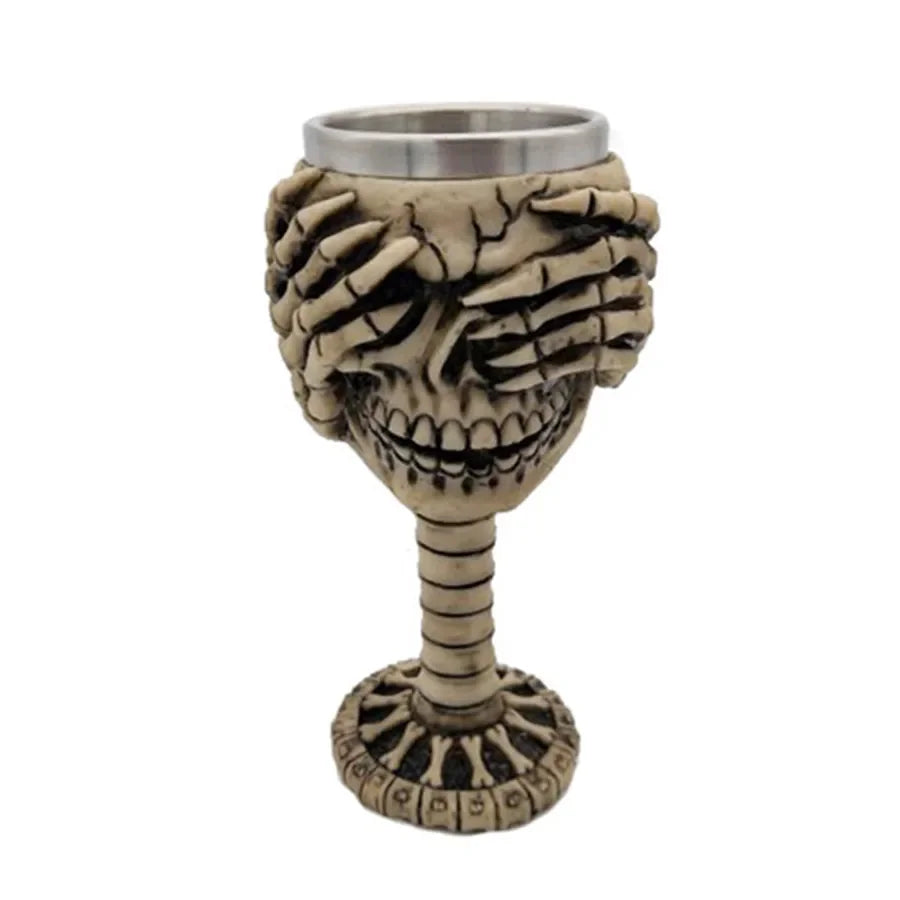 Skull Goblet Water Cup 3D Gothic Stainless Steel Creative Dragon Skeleton Design for Bar Party Home Stein Mug Halloween Gifts