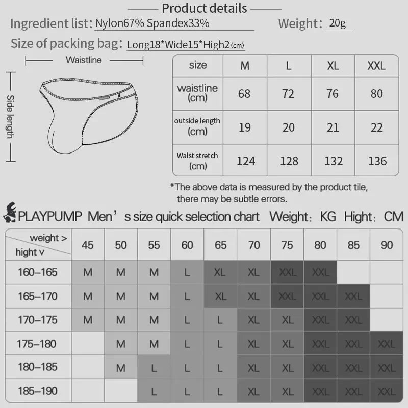 Men Underwear Low-rise Pouch Transparent