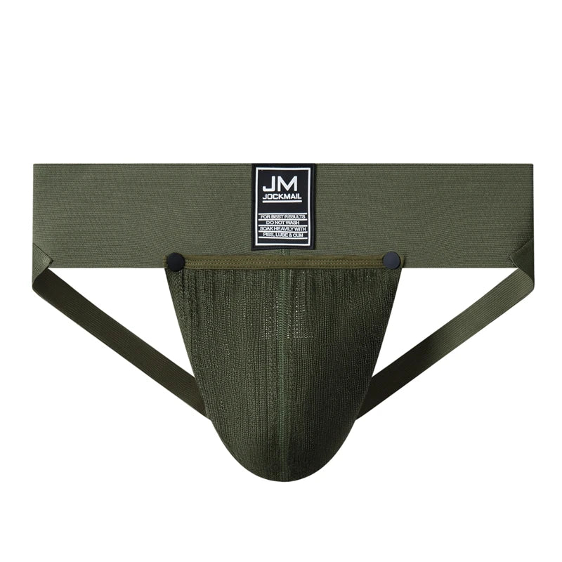 Men's Underwear Men Sexy Briefs Jockstrap Removable Penis Pouch Cotton Panties Thongs Mesh Underpants Gay Slip Homme Srting
