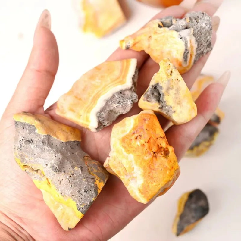 Natural BumbleBee Jasper Freeform Bulk Yellow Bee Jasper Raw Stone, Mineral Specimen Crystal Collection DIY Jewelry Making