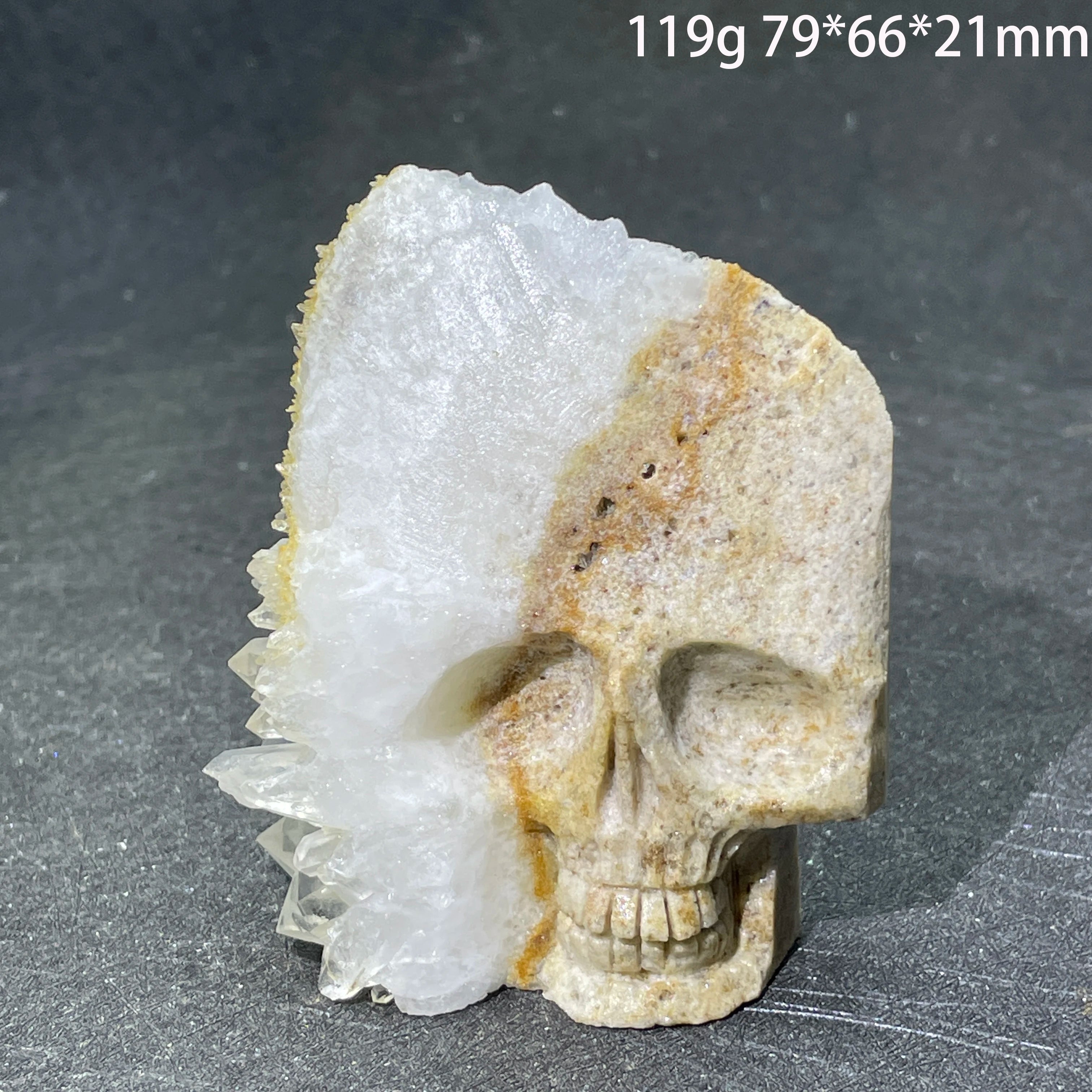 Natural Crystal Carving Skull Stone Clear Quartz Cluster Polished Rock
