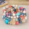 DIEZI Ethnic Bohemian Multicolor Crystal Beads Strand Bracelets Women Men Heart Tree Of Life Charm Bracelet Pulseira Feminina