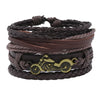 Modyle Multi-layer Gothic Leather Bracelet Set Punk Viantage Wings Charms Handwoven Bracelets for Men Jewelry Gifts