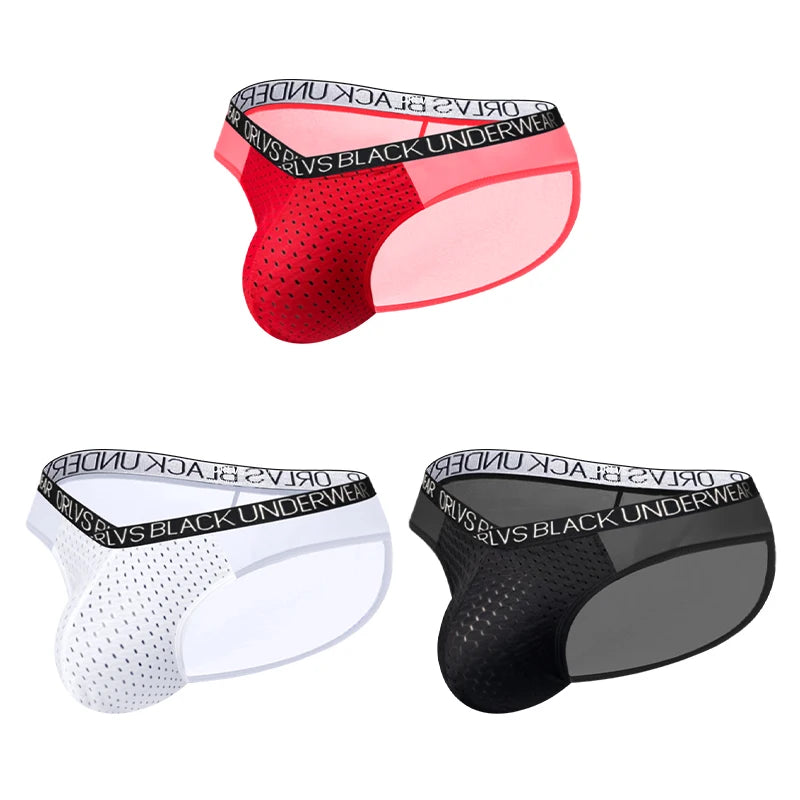 Transparent Men's Underwear Briefs Comfortable Low Wasit Ice Silk Sexy Men Panties Quick Dry Breathable antibacterial Underpants