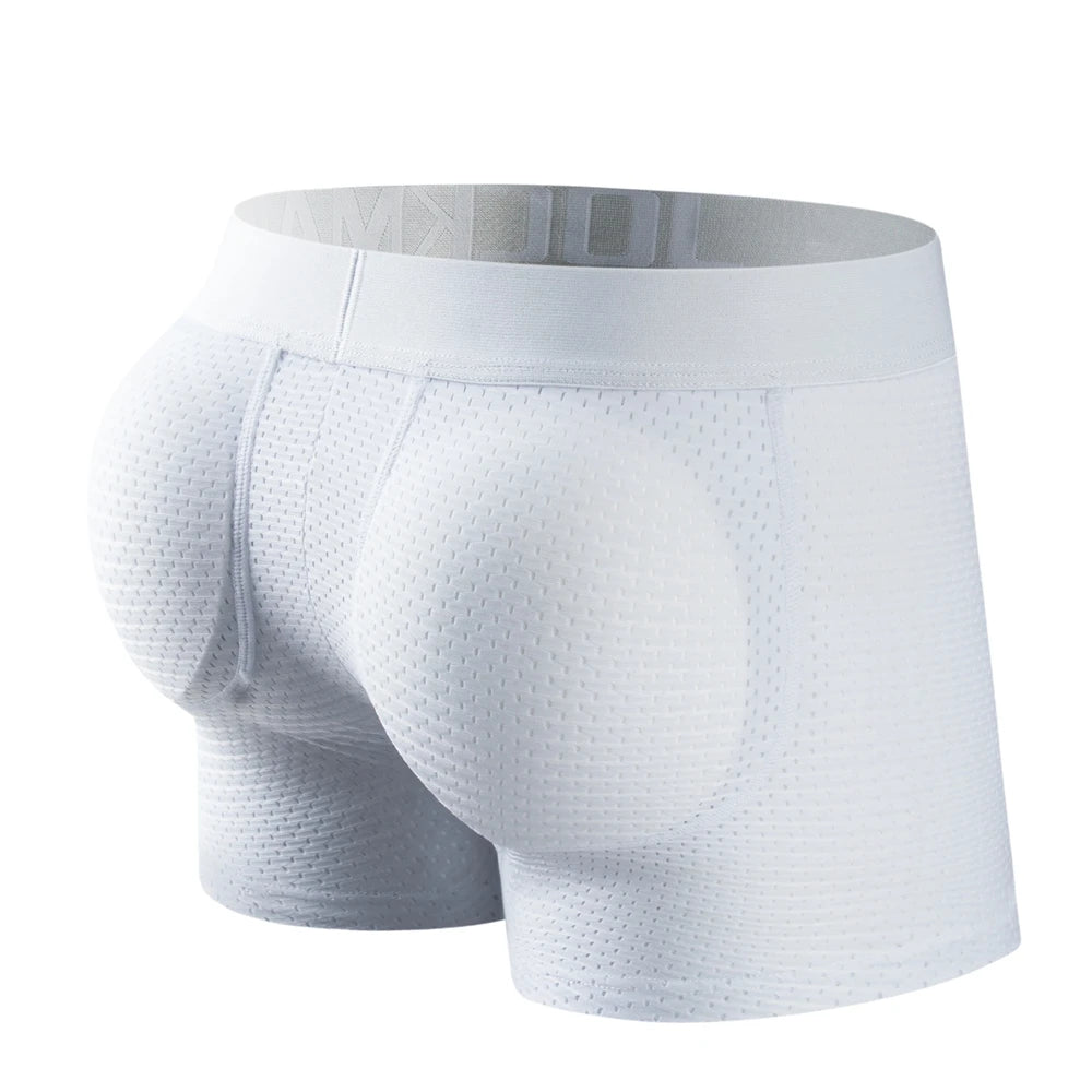 Mesh Mens Padded Underwear Men's Sexy Fashion Ice Silk Mesh Breathable Soft Comfortable Butt Lift Boxer Briefs Underwear