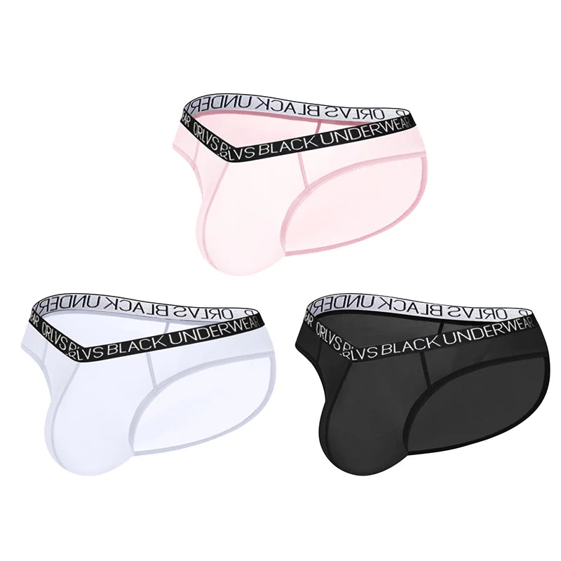 Transparent Men's Underwear Briefs Comfortable Low Wasit Ice Silk Sexy Men Panties Quick Dry Breathable antibacterial Underpants