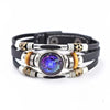 Twelve Constellations Luminous Leather Bracelet Retro Multi-layer Beaded Leather Bracelet Jewelry Gifts for Men Women Couples