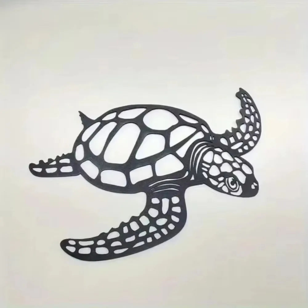 Sophisticated Metal Sea Turtle Decor Piece – Beach Themed Wall Art for Kitchen, Bathroom, and Living Quarters. Perfect