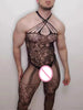 New Sexy Halter Men Fishnet Bodystockings Women Erotic Lingerie Open Crotch White Crotchless Teddies Bodysuit Underwear Costumes