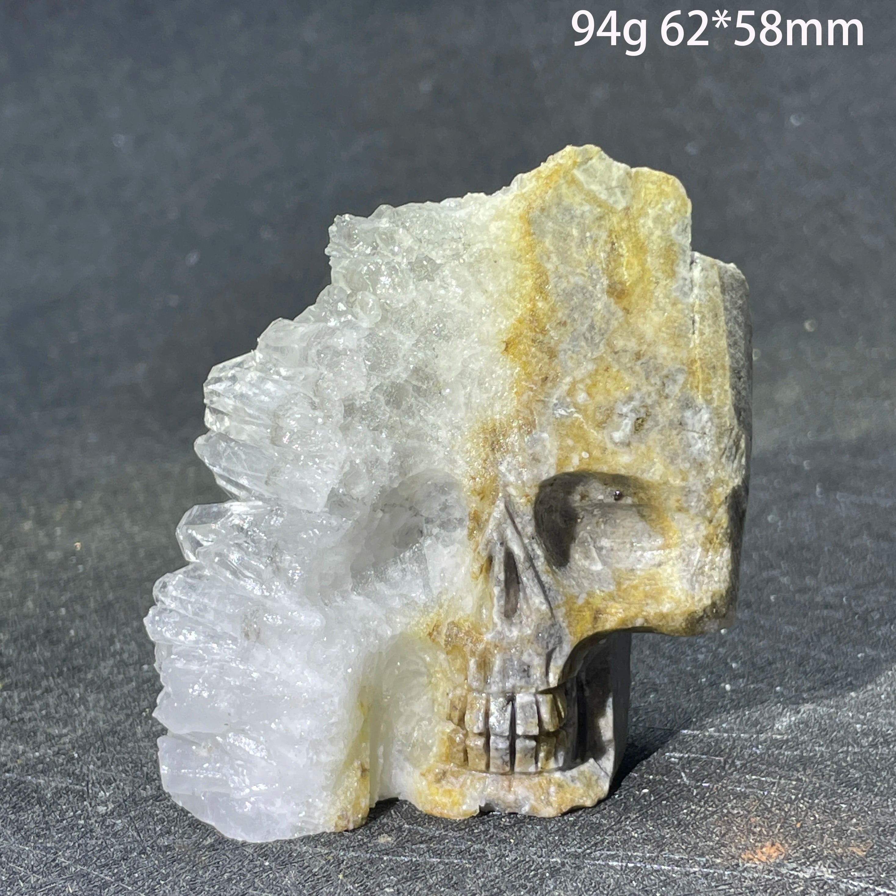 Natural Crystal Carving Skull Stone Clear Quartz Cluster Polished Rock