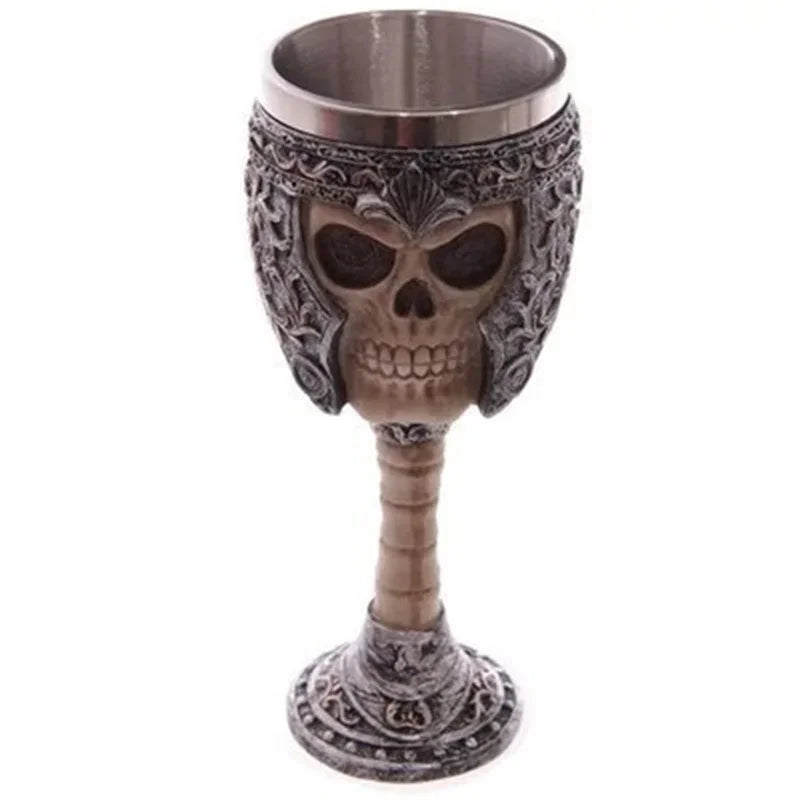 Skull Goblet Water Cup 3D Gothic Stainless Steel Creative Dragon Skeleton Design for Bar Party Home Stein Mug Halloween Gifts