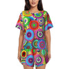 Flower Power Pajamas Spring 2 Pieces Purple Hippie Cute Pajama Sets Lady Short Sleeve O Neck Casual Custom Nightwear