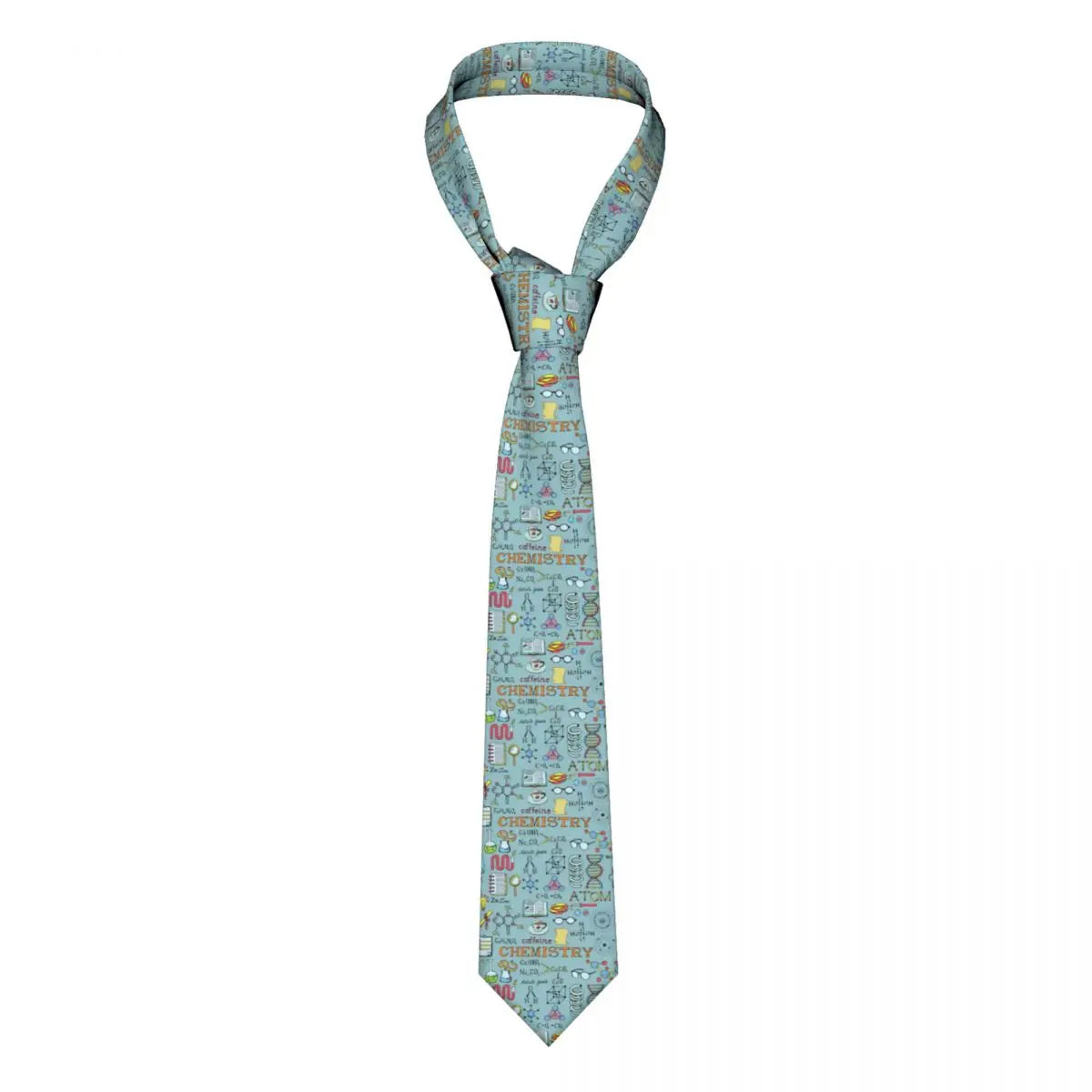 Custom Fashion Muppet Science Neckties for Men Silk Chemistry Elements Office Neck Ties