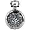 Free and Accepted Masons Glass Dome Pocket Watch with Chain Fashion Necklace Pendant Chain Jewelry Gifts Men Women Clock