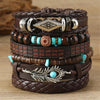 Feather Evil Eye Ethnic 5-6pc/set wood bead tree Charms bracelets Hamsa Hand Butterfly Bohemia Men Bracelets Women Jewelry